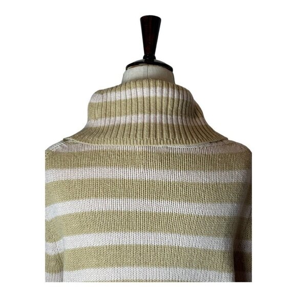 J. Crew Tan And Pink Wool Blend Striped Turtleneck Pullover Sweater‎ Size S - Picture 4 of 9